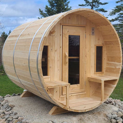 Canadian Timber Tranquility Barrel Sauna with Porch