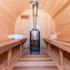 Canadian Timber Tranquility Barrel Sauna with Porch