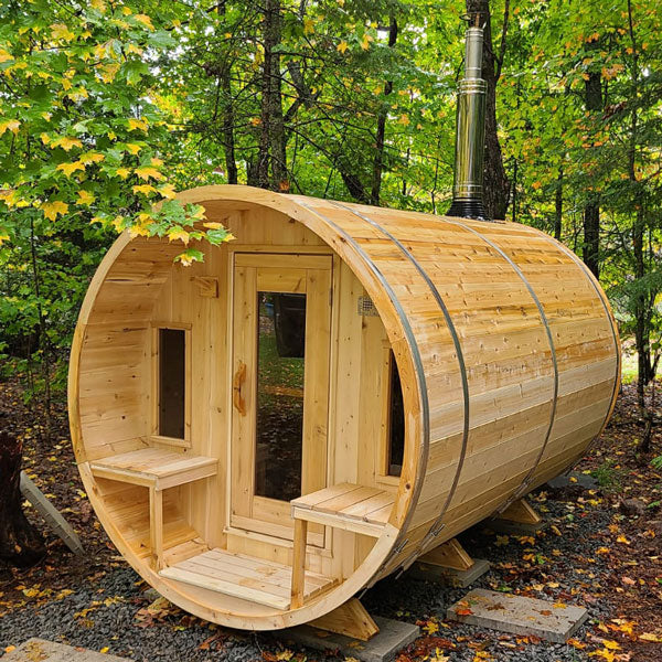 Canadian Timber Tranquility Barrel Sauna with Porch