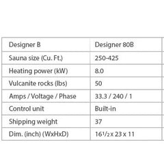 Designer B Sauna Heater with Rocks
