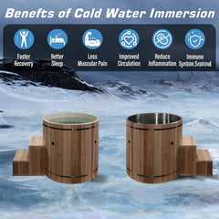 Dynamic Outdoor Cold Plunge Premium Pacific Cedar Wood (tub only)