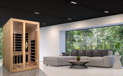 Golden Designs Low EMF 2-Person Dynamic "Santaigo" Infrared Sauna with Hemlock Wood | Model: DYN-6209-01