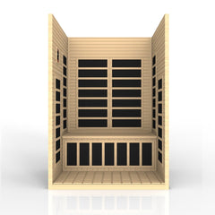 Golden Designs Low EMF 2-Person Dynamic "Santaigo" Infrared Sauna with Hemlock Wood | Model: DYN-6209-01