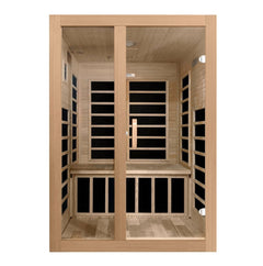 Golden Designs Low EMF 2-Person Dynamic "Santaigo" Infrared Sauna with Hemlock Wood | Model: DYN-6209-01