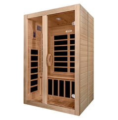 Golden Designs Low EMF 2-Person Dynamic "Santaigo" Infrared Sauna with Hemlock Wood | Model: DYN-6209-01