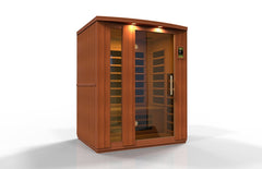 Golden Designs Ultra Low EMF 3-Person Dynamic "Lugano Elite" FAR Infrared Sauna with Hemlock Wood | Model: DYN-6336-02 Elite