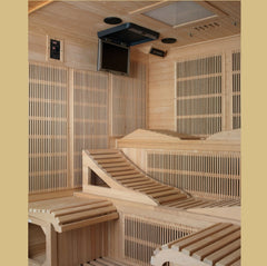 Golden Design Ultra Low EMF 6-Person Dynamic "Monaco Elite" Infrared Sauna w/ 15” LCD Screen & Hemlock Wood | Model: DYN-6996-01
