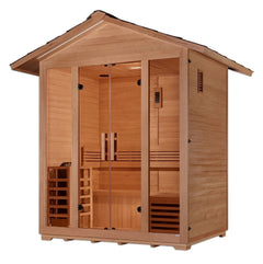 Golden Designs "Vorarlberg" 5-Person Traditional Outdoor Steam Sauna -  Canadian Hemlock